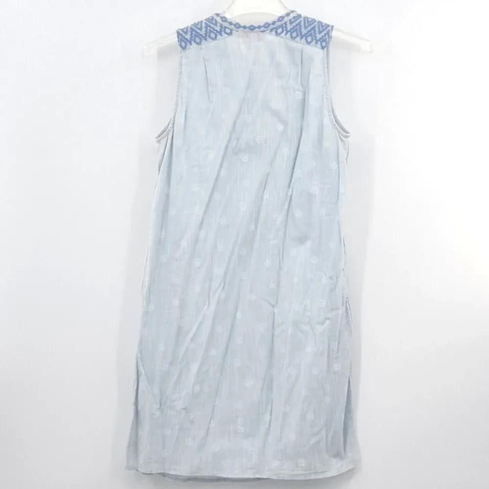 Joules Oriella Dress Size 2 Blue Embroidered Dotted Tassel Boho Beachy - Picture 2 of 8